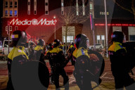 Police Control After Demonstration Against Curfew - Rotterdam