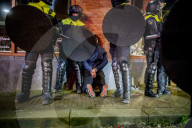 Police Control After Demonstration Against Curfew - Rotterdam