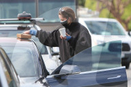Christina Schwarzenegger is seen picking up coffee at Blue Bottle Coffee in Brentwood. 