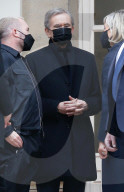Bernard Arnault leaving Fendi show at Palais Brongniart at Paris Fashion Week 2021