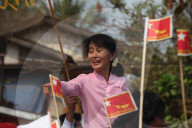 Aung San Suu Kyi on the campaign trail