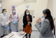 Priti Patel visits Swaminarayan School Vaccination Centre