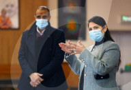 Priti Patel visits Swaminarayan School Vaccination Centre