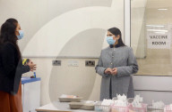 Priti Patel visits Swaminarayan School Vaccination Centre