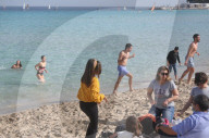 Summer temperatures crowded Mondello beach - Italy