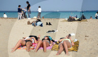 Summer temperatures crowded Mondello beach - Italy