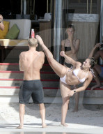Cody Simpson and his new girlfriend Marloes Stevens seen enjoying the sun in St Barths