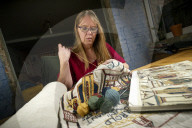 Bayeux Tapestry being recreated by primary school teacher - who will even weave in original errors. Mia Hansson is recreating a full-scale replica tapestry, which will have taken ten years to stitch by the time it is completed