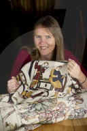 Bayeux Tapestry being recreated by primary school teacher - who will even weave in original errors. Mia Hansson is recreating a full-scale replica tapestry, which will have taken ten years to stitch by the time it is completed