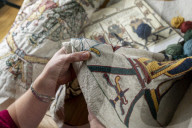 Bayeux Tapestry being recreated by primary school teacher - who will even weave in original errors. Mia Hansson is recreating a full-scale replica tapestry, which will have taken ten years to stitch by the time it is completed