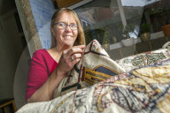 Bayeux Tapestry being recreated by primary school teacher - who will even weave in original errors. Mia Hansson is recreating a full-scale replica tapestry, which will have taken ten years to stitch by the time it is completed