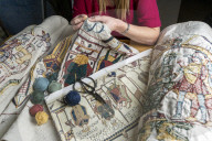 Bayeux Tapestry being recreated by primary school teacher - who will even weave in original errors. Mia Hansson is recreating a full-scale replica tapestry, which will have taken ten years to stitch by the time it is completed