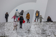 Strong winds and snow for the South East this morning as Storm Darcy contiues to cause chaos.