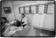 Robert Maxwell on the editorial floor of the European Newspaper. May 1990