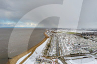 FEATURE - Winterwetter an der Heacham Beach, Norfolk, UK