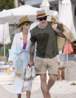 Laeticia Hallyday seen enjoying Valentine's Day on the sun with Jalil Lespert in St Barths