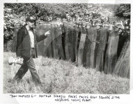 1984 Arthur Scargill faces police line