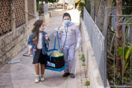 Orthodox Jews celebrate Purim in Bnei Brak