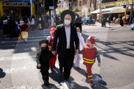 Orthodox Jews celebrate Purim in Bnei Brak