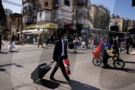 Orthodox Jews celebrate Purim in Bnei Brak
