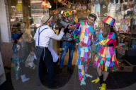 Orthodox Jews celebrate Purim in Bnei Brak