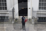 Rishi Sunak UK Chancellor of the Exchequer leaving No.11 to deliver the budget 