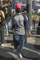 Justin Bieber leaving Disney Store in Paris
