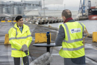 Rishi Sunak UK Chancellor of the Exchequer visits Tees Dock.
