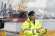 Rishi Sunak UK Chancellor of the Exchequer visits Tees Dock.
