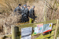 Specialist police diver unit searches ponds on Clapham Common this morning as the hunt for missing Londoner, Sarah Everard 33 continues.
