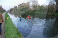 Kayaking on the River Stort in Essex during lockdown 2.0 in the UK.