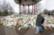 Floral & written tributes for Sarah Everard left by hundreds of Londoners laying flowers at a bandstand in Clapham Common, London.