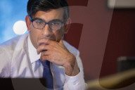 Rishi Sunak UK Chancellor of the Exchequer  talks to United States Secretary of the Treasury 
