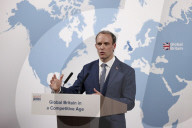 Foreign Secretary Dominic Raab gives a speech at the Aspen