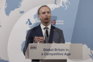 Foreign Secretary Dominic Raab gives a speech at the Aspen