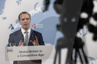Foreign Secretary Dominic Raab gives a speech at the Aspen