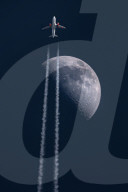 FEATURE - Easyjet Flug vorbei vor dem Mond
