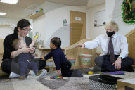 Prime Minister Boris Johnson visit's Monkey Puzzle Nursery