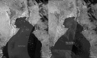 Suez Canal traffic jam seen from space