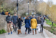 Walkers in Richmond as the “Stay at Home” advice ends on Monday.