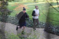 Boris Johnson exercising today.