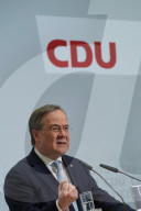 NEWS -  Rückendeckung durch Präsidium und Vorstand der CDU: Parteichef Armin Laschet bei der Pk in Berlin