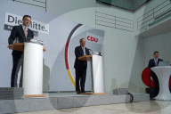 NEWS -  Rückendeckung durch Präsidium und Vorstand der CDU: Parteichef Armin Laschet bei der Pk in Berlin