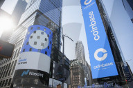 NEWS -  Börsengang von Coinbase Global an der Nasdaq, New York