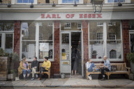 Pubs reopen as lockdown eases and begin serving customers outside.