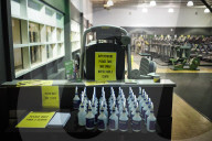 Sports facilities reopen as English lockdown restrictions ease. The Crystal Palace National Sports Centre prepares.
