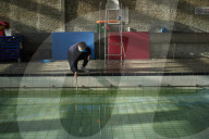 Sports facilities reopen as English lockdown restrictions ease. The Crystal Palace National Sports Centre prepares.