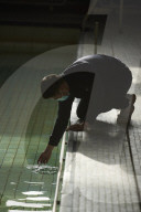 Sports facilities reopen as English lockdown restrictions ease. The Crystal Palace National Sports Centre prepares.
