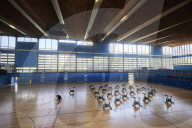Sports facilities reopen as English lockdown restrictions ease. The Crystal Palace National Sports Centre prepares.