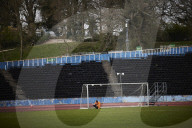 Sports facilities reopen as English lockdown restrictions ease. The Crystal Palace National Sports Centre prepares.